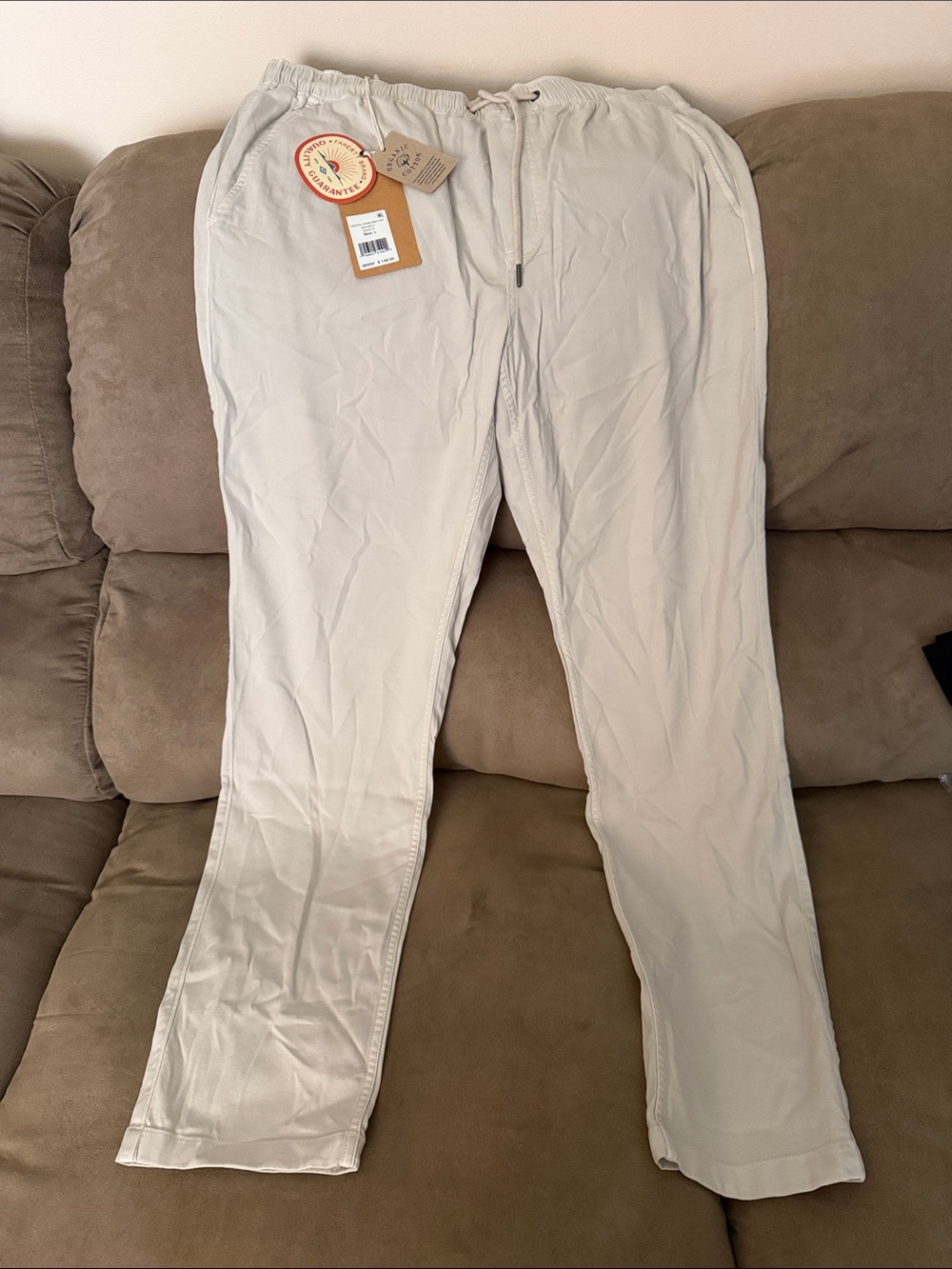 Faherty Men's Drawstring Chinos - Cream